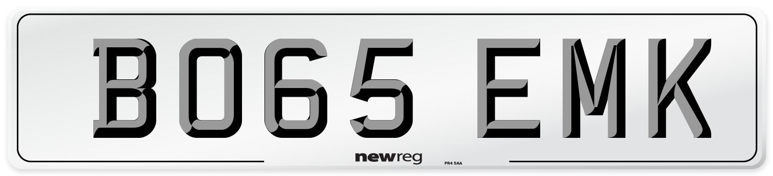 BO65 EMK Number Plate from New Reg